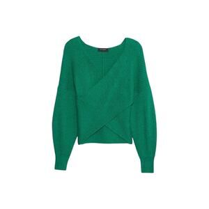 Banana Republic Wrap Sweater Crossover Long Sleeve Glistening Emerald Green XL